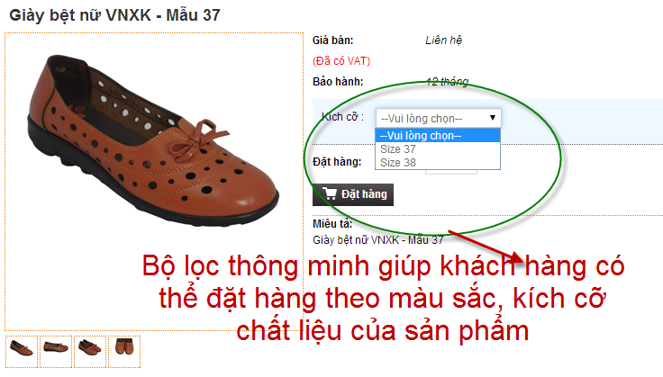 thiet ke web ban hang can bo loc san pham thong minh