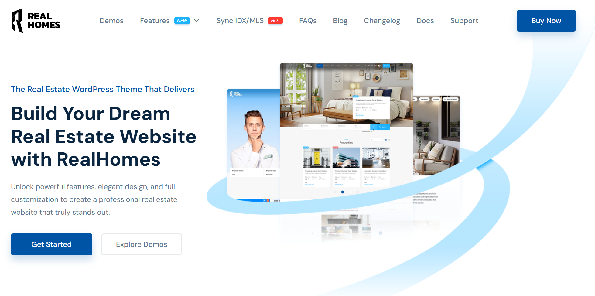 1. RealHomes - Mẫu giao diện bất động sản đẹp hàng đầu