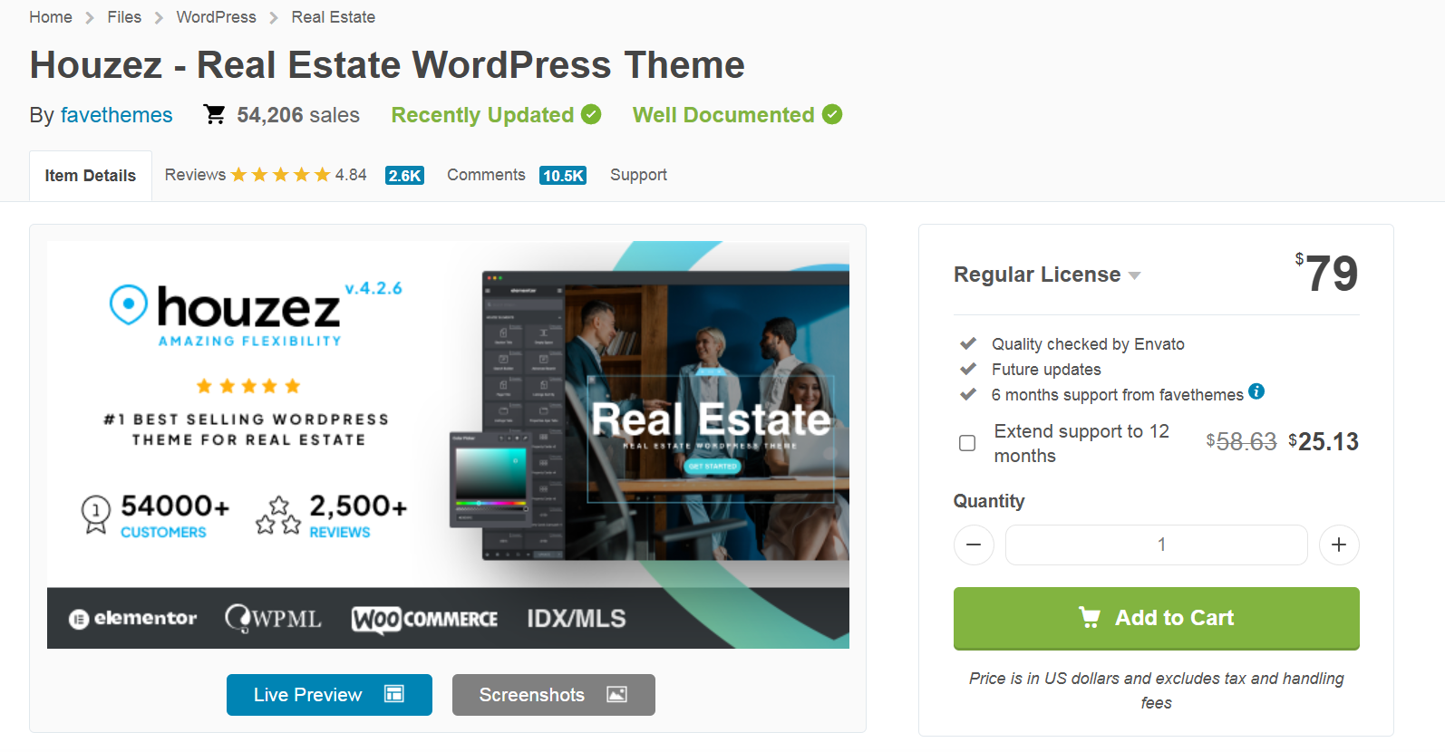 2. Houzez - Mẫu giao diện hiện đại và mạnh mẽ