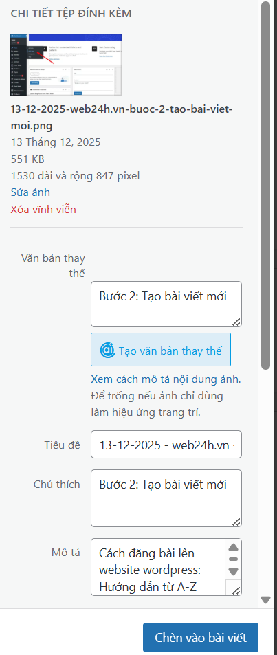 Bước 4: Chèn hình ảnh